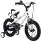 Royal Baby 16” INCHES FREESTYLE BMX KIDS BIKE IN COLOUR WHITE + free heavy duty removable stabilisers + free sports wate bottle and holder(16” white)