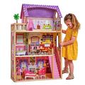 KidKraft Kayla Wooden Dolls House with Furniture and Accessories Included, 3 Storey Play Set for 30 cm/12 Inch Dolls, Kids' Toys, 65092 - Amazon Exclusive