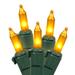 Vickerman 14347 - 50 Light 23' Green Wire Gold DuraLit Miniature Christmas Light String Set with 5.5" Spacing (W5G0557)
