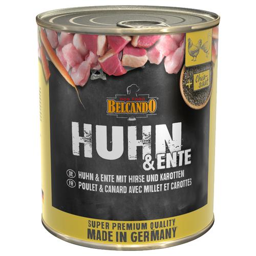 6 x 800 g BELCANDO Super Premium - Huhn & Ente mit Hirse & Karotten Hundenassfutter