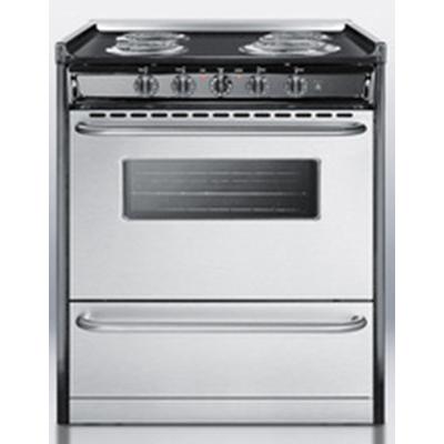 Summit 30" W Slide-In Electric Range With Doors TEM210BRWY - Stainless Steel