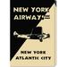 Global Gallery 'New York Airways Inc' by Retro Travel Vintage Advertisement on Wrapped Canvas in Black/White | 30 H x 20.1 W x 1.5 D in | Wayfair
