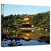 ArtWall Kyoto's Golden Pavilion by Linda Parker - Wrapped Canvas Photograph Print Metal in Green/Yellow | 24 H x 32 W x 2 D in | Wayfair