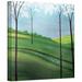 ArtWall 'Whimsy Spring' by Herb Dickinson Painting Print on Wrapped Canvas in Blue/Green | 14 H x 14 W x 2 D in | Wayfair Herb-039-14x14-w