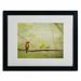 Trademark Fine Art "Bluebird in Spring" by Lois Bryan Matted Framed Photographic Print Canvas in Brown/Green | 16 H x 20 W x 0.5 D in | Wayfair