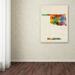 Trademark Fine Art 'Oklahoma Map' by Michael Tompsett Framed Graphic Art on Wrapped Canvas in Green/Indigo/Orange | 24 H x 18 W x 2 D in | Wayfair