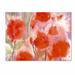 Trademark Fine Art 'Crimson Field' by Sheila Golden Framed Painting Print on Wrapped Canvas in Pink/Red | 18 H x 24 W x 2 D in | Wayfair