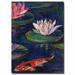 Trademark Fine Art "The Lily Pond" by Sheila Golden Framed Painting Print on Wrapped Canvas Metal in Blue/Green/Red | 32 H x 22 W x 2 D in | Wayfair
