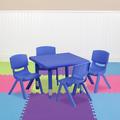 Flash Furniture Goddard 24" Square Height Adjustable Activity Table Set w/ 4 Chairs Plastic/Metal in Blue | 23.75 H in | Wayfair