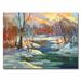 Trademark Fine Art "Aproaching Winter" by David Lloyd Glover Framed Painting Print on Wrapped Canvas in Green/Orange/White | Wayfair