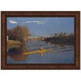 Vault W Artwork The Champion Single Sculls, 1871 by Thomas Eakins Framed Painting Print Canvas in Blue/Green | 12.5 H x 15.5 W x 1 D in | Wayfair