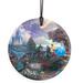 Trend Setters Thomas Kinkade (Cinderella Wishes Upon A Dream) Hanging Shaped Decoration Glass in Blue/Green | 3.5 H x 3.5 W in | Wayfair SPCIR373