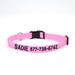 Personalized Pink Bright Adjustable Dog Collar with Plastic Buckle, Medium