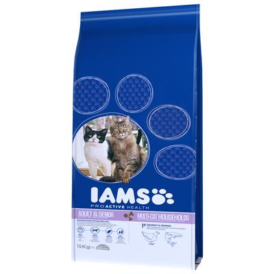 2x15kg Proactive Health Adult Multi-Cat Salmon & Chicken IAMS Dry Cat Food