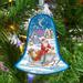 G Debrekht Holiday Splendor Santa Sleigh Bell Holiday Shaped Ornament Glass in Blue/Red | 3.5 H x 3 W x 3 D in | Wayfair 73341