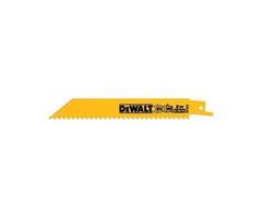 Dewalt 6 in. 6 TPI Straight Back Bi-Metal Reciprocating Saw Blade Fast Wood Cutting (5-Pack) DW4850