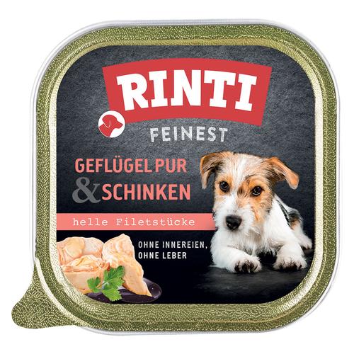 44x150g Schälchen - Geflügel & Schinken RINTI Hundefutter nass