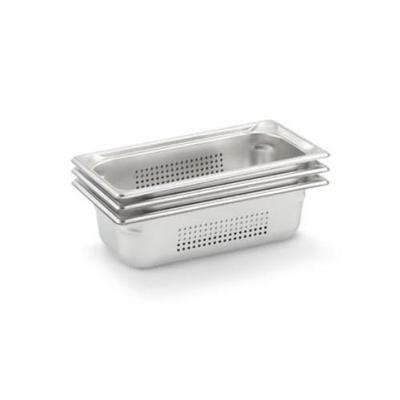 Vollrath Super Pan III, Third Size Pan, Stainless, Perforated, 2.5 in Deep, NSF