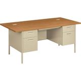 HON Metro Classic Writing Desk Wood/Metal in Brown/Gray | 29.5 H x 72 W x 36 D in | Wayfair P3276CL