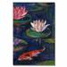 Trademark Fine Art 'The Lily Pond' by Sheila Golden Painting Print on Canvas in Blue/Green/Red | 24 H x 16 W x 2 D in | Wayfair SG0117-C1624GG