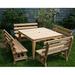 Creekvine Designs Cedar Union Outdoor Dining Set Wood/Metal in White/Brown | 31 H x 47 W x 47 D in | Wayfair WRF47UDSCVD