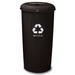 Witt Metal Recycling 20 Gallon Recycling Bin Stainless Steel in Black | 30 H x 16 W x 16 D in | Wayfair 10/1DTBK