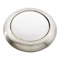 Hickory Hardware Tranquility 1 1/4" Diameter Mushroom Knob Metal in White/Brown | 1.19" H x 1.19" W x 0.88" D | Wayfair P709-W