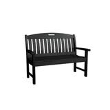 POLYWOOD® Nautical Outdoor Bench Plastic in Black | 37.5 H x 51.75 W x 25 D in | Wayfair NB48BL