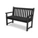 POLYWOOD® Traditional Plastic Garden Bench Plastic in Black, Size 35.0 H x 47.5 W x 24.25 D in | Wayfair TGB48BL
