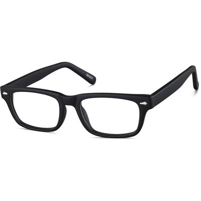 Zenni Kids Rectangle Prescription Glasses Black Plastic Full Rim Frame