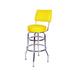 Richardson Seating Retro Home Swivel 30" Bar Stool Upholstered/Leather/Metal/Faux leather in Yellow | 41.5 H x 16.75 W x 16.75 D in | Wayfair