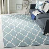 White 48 x 0.25 in Area Rug - Red Barrel Studio® Dhurrie Wool/Light Blue/Ivory Area Rug Cotton/Wool | 48 W x 0.25 D in | Wayfair DHU634C-4
