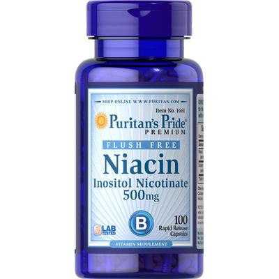 Puritan's Pride 2 Pack of Flush Free Niacin 500 mg-100-Capsules