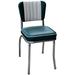 Richardson Seating Retro Home Parsons Chair in Chrome Faux Leather/Upholstered in Green | 31.5 H x 15.25 W x 19.5 D in | Wayfair 4290GRN