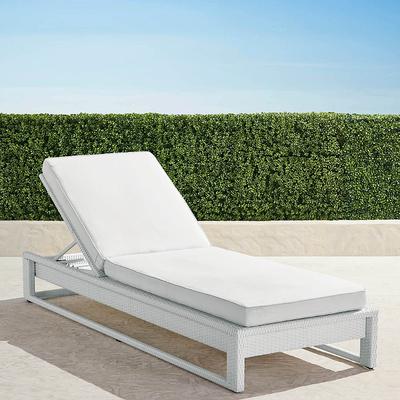 Palermo Chaise Lounge in White Wicker - Standard, Rain Brick - Frontgate