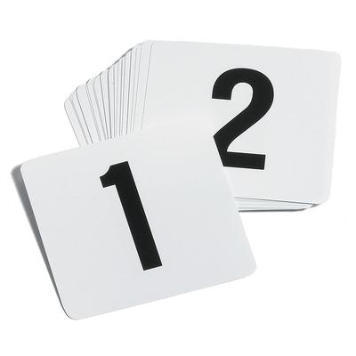 Tablecraft TN100 Tabletop Number Cards - #1 100, 4" x 4", White/Black