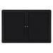 Ghent Ovation 2 Door Enclosed Bulletin Board Plastic in White/Black | 34 H x 47 W x 2.125 D in | Wayfair OVK2-F95