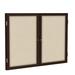 Ghent 2 Door Enclosed Bulletin Board Wood/Fabric in White/Brown | 36 H x 48 W x 2.25 D in | Wayfair PN23648F-90