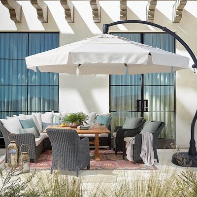 11' Cantilever Round Side Mount Umbrella with Base - Bronze/Auburn - Frontgate