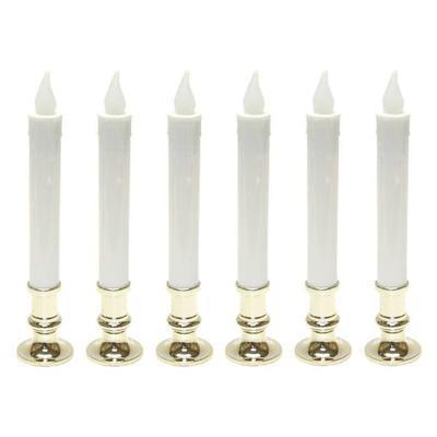 Gerson 04843 - 9" Battery Operated LED Gold Candle Lamp with Timer (6 pack)