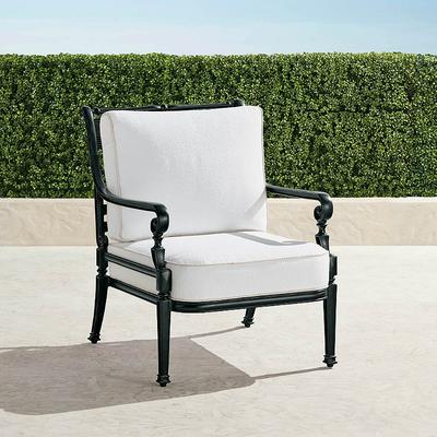 Carlisle Lounge Chair with Cushions in Onyx Aluminum - Standard, Rumor Vanilla with Dupione Sand Piping - Frontgate