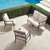 Carlisle 3-pc. Loveseat Set in Slate Finish - Rumor Vanilla with Dupione Sand Piping, Lounge Chairs in Rumor Vanilla with Dupione Sand Piping - Frontgate