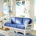 Spice Islands Wicker Regatta 84" Flared Arm Sofa in Blue | 36.5 H x 84 W x 36 D in | Wayfair R3S-W-Glamour Indigo