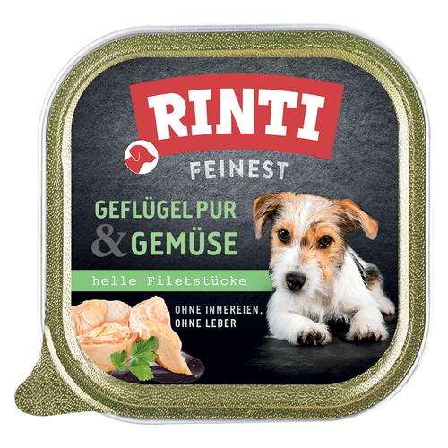 11 x 150g Feinest Geflügel & Gemüse RINTI Hundefutter nass