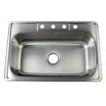 Kingston Brass Studio 21-15/16" L x 33" W Gourmetier Self Rimming Single Bowl Kitchen Sink in Gray | 9 H x 33 W x 21.9375 D in | Wayfair GKTS332290