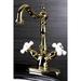 Kingston Brass Heritage Mono Deck Bathroom Faucet w/ Brass Pop-Up Drain in Yellow | 10.75 H in | Wayfair KS1432PX