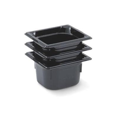 Vollrath Steam Table Pan - 1/6 Size, 2-1/2 Deep, High Temp, Black Plastic