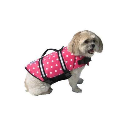 Paws Aboard Doggy Life Jacket in Pink Polka Dot, Large