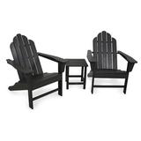 POLYWOOD® Long Island Adirondack 3-Piece Set Plastic in Black | Outdoor Furniture | Wayfair PWS183-1-BL