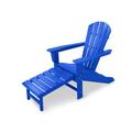 POLYWOOD® Palm Coast Ultimate Adirondack w/ Hideaway Ottoman in Blue | 37.5 H x 29.75 W x 33.5 D in | Wayfair HNA15PB